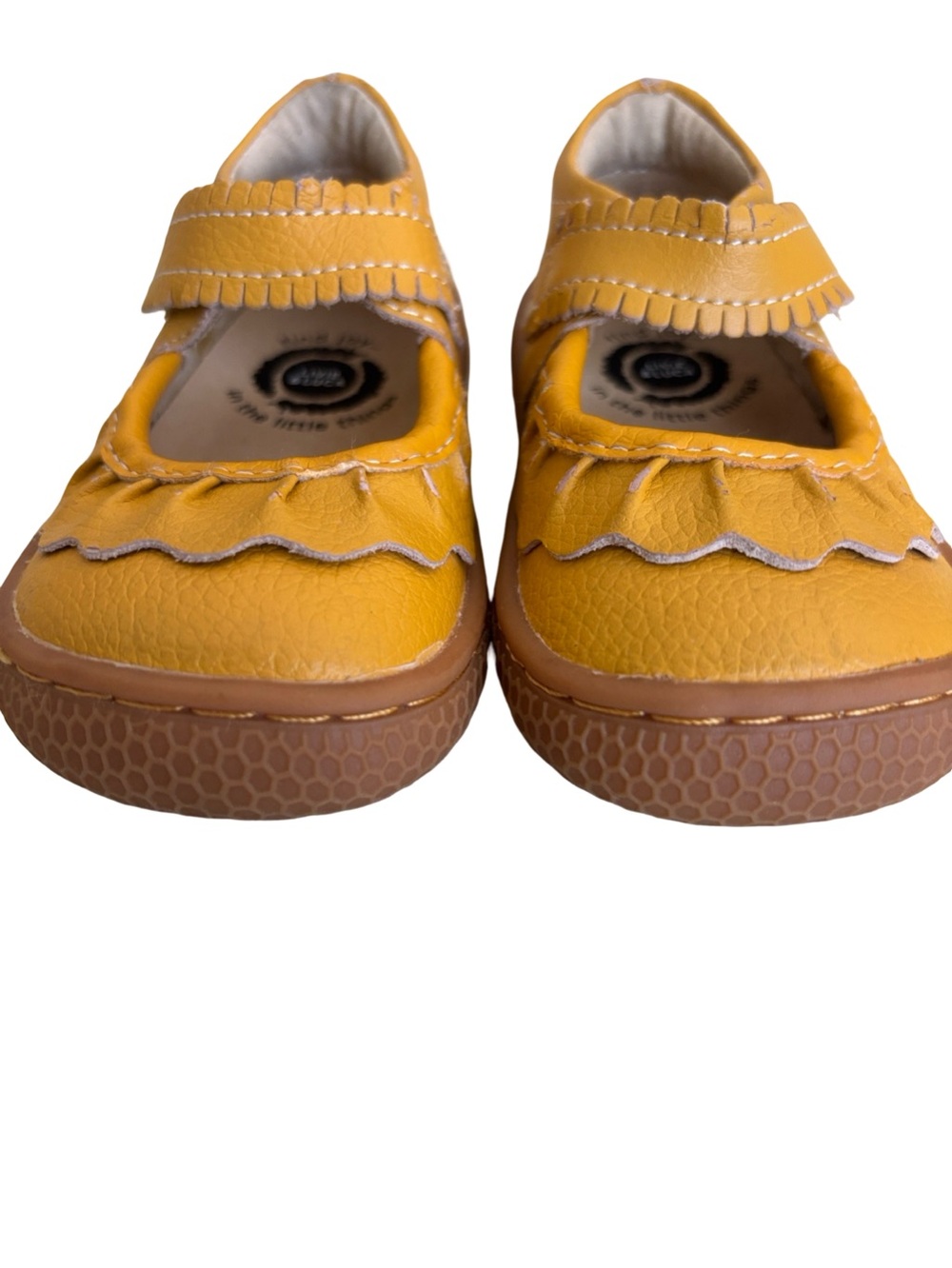 Livie & Luca Leather Mary Jane Shoes Size 4 Infant FALL Yellow Gold - Picture 2 of 11